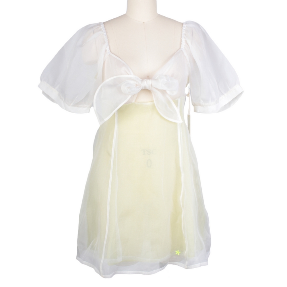 Aprés Studio bow mini dress green size s